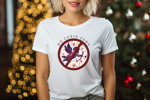 No Cupid Zone - Anti Valentines Day Sublimation Sublimation CraftLabSVG 