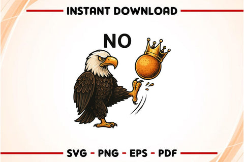 No Kings Eagle SVG Crown Kick Patriotic Clipart for Cricut SVG BillahCrafts 