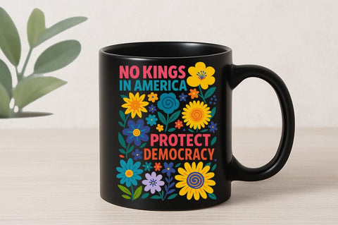 No Kings in America Protect Democracy SVG Floral Design SVG BillahCrafts 