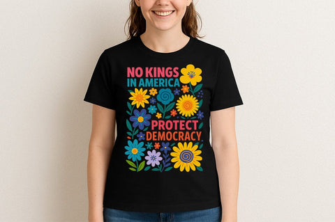 No Kings in America Protect Democracy SVG Floral Design SVG BillahCrafts 