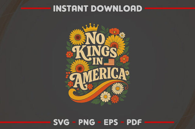 No Kings in America SVG Patriotic 4th of July Retro USA Cut File SVG BillahCrafts 
