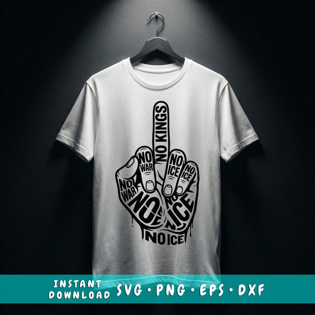 No Kings SVG, PNG, Patriotic Shirt Design, Anti War Svg, No War No Kings No ICE Svg, No Kings In America Cricut Cut File SVG HappyDesignStudio 