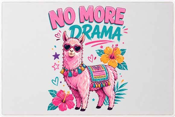 No More Drama Llama PNG | Funny Llama Sublimation Design SVG BillahCrafts 