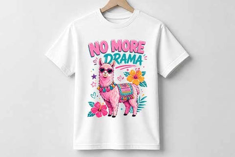 No More Drama Llama PNG | Funny Llama Sublimation Design SVG BillahCrafts 