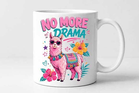 No More Drama Llama PNG | Funny Llama Sublimation Design SVG BillahCrafts 