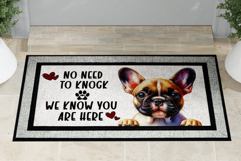 No Need To Knock French Bulldog Doormat Sublimation Design Sublimation BijouBay 