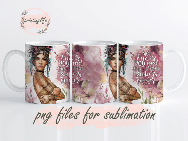 No One is You, Boho Mug Wrap Design, Instant Digital Design Download Mug Wrap Design, Mug Design PNG Sublimation PrintingLife 