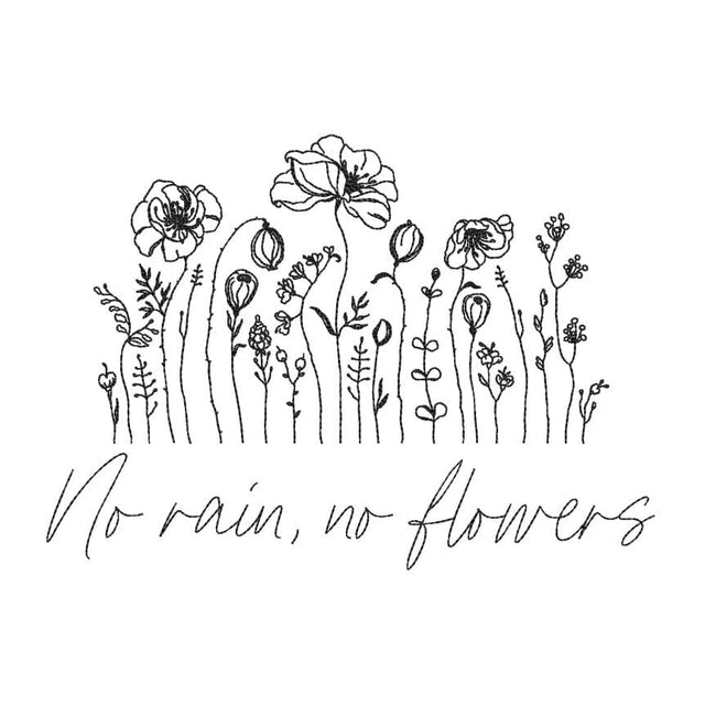 No rain no flowers Machine Embroidery Design, 4 sizes, Instant Download Embroidery/Applique DESIGNS Nino Nadaraia 