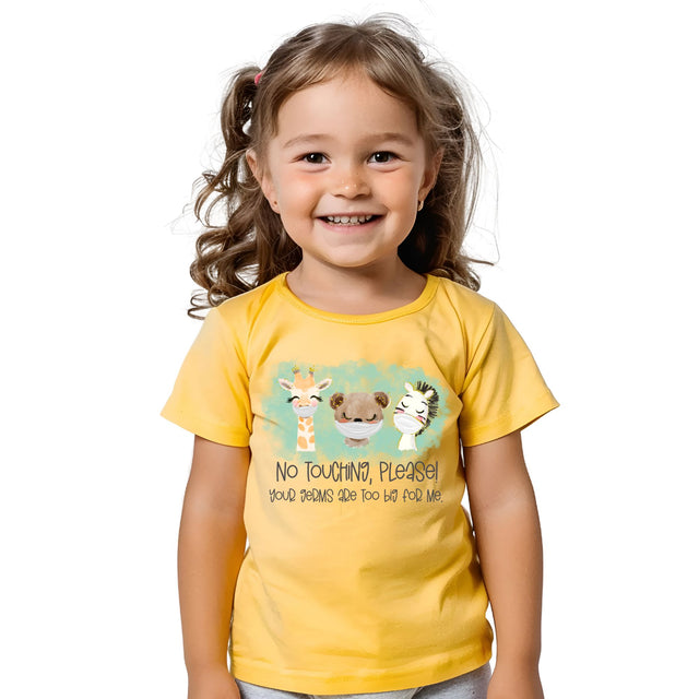 No Touching Germs Too Big PNG | Health Humor Animals | Cute Masked Safari Friends Watercolor Design Sublimation So Fontsy VIP Design Shop 