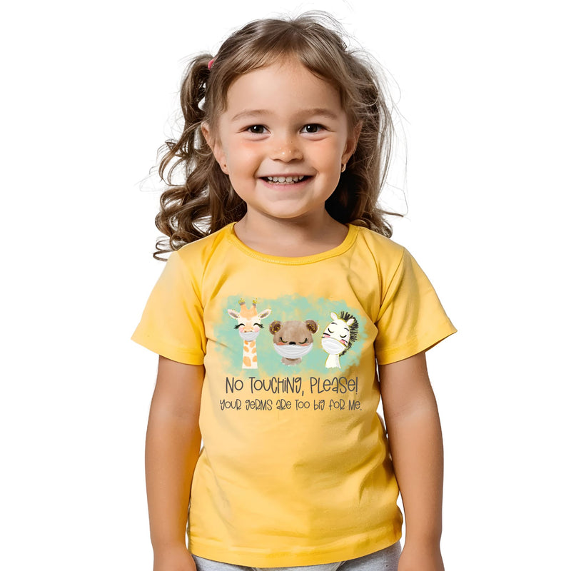 No Touching Germs Too Big PNG | Health Humor Animals | Cute Masked Safari Friends Watercolor Design Sublimation So Fontsy VIP Design Shop 