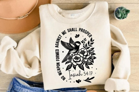 No Weapon Formed Against Me SVG, Christian Floral SVG, Retro Christian SVG, Bible Verse SVG, Flower Jesus SVG Design SVG Regulrcrative 