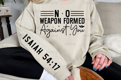 No weapon formed against you Sleeve SVG Design SVG Designangry 