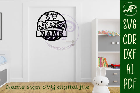 Noah's Ark animal name sign svg laser SVG APInspireddesigns 