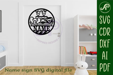 Noah's Ark animal name sign svg laser SVG APInspireddesigns 