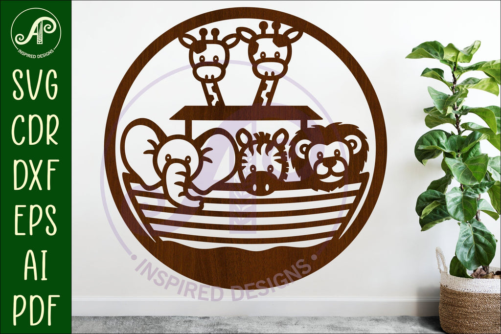 Noah's Ark wall sign svg laser cut design - So Fontsy