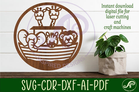 Noah's Ark wall sign svg laser cut design SVG APInspireddesigns 