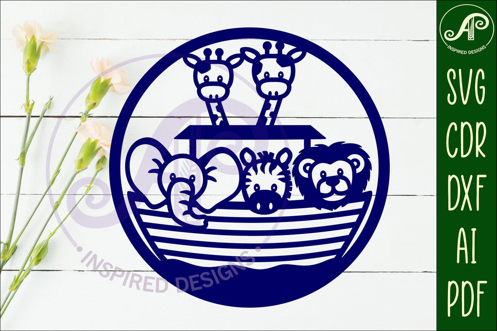 Noah's Ark wall sign svg laser cut design - So Fontsy