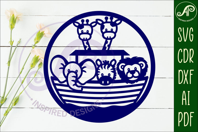 Noah's Ark wall sign svg laser cut design - So Fontsy
