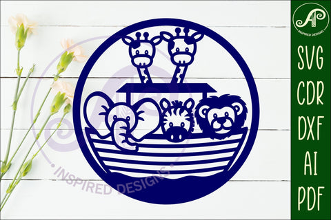 Noah's Ark wall sign svg laser cut design SVG APInspireddesigns 