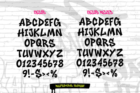 Noctra Drip | 4 Style Graffiti Font Solid, Melted & Outline Font Mozzatype 