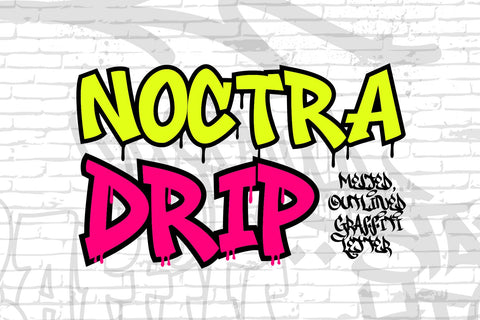 Noctra Drip | 4 Style Graffiti Font Solid, Melted & Outline Font Mozzatype 