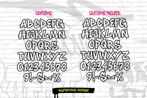 Noctra Drip | 4 Style Graffiti Font Solid, Melted & Outline Font Mozzatype 
