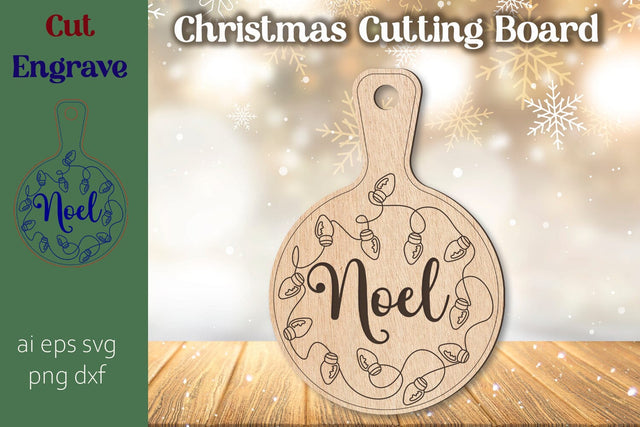 Noel cutting board, Wooden laser engraving, Decorative Christmas svg SVG AnastasiyaArtDesign 