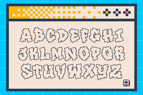 Noise Block - Pixelated Graffiti Retro Font Font Mozzatype 