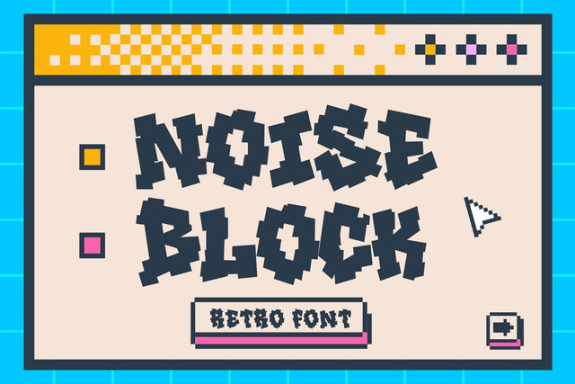 Noise Block - Pixelated Graffiti Retro Font Font Mozzatype 
