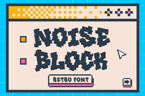 Noise Block - Pixelated Graffiti Retro Font Font Mozzatype 