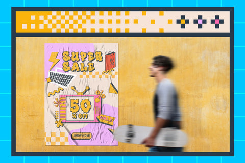 Noise Block - Pixelated Graffiti Retro Font Font Mozzatype 