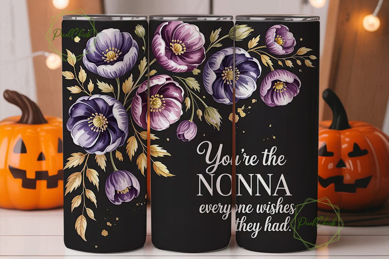 Nonna Floral Tumbler Wrap Sublimation PixelChick 