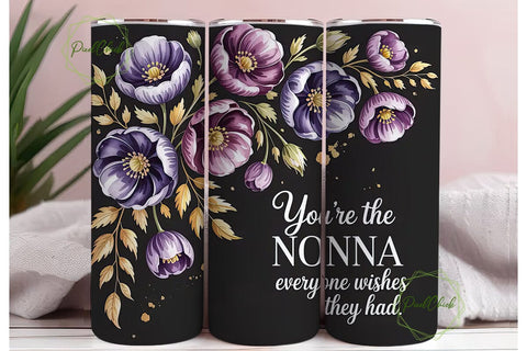 Nonna Floral Tumbler Wrap Sublimation PixelChick 