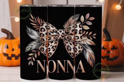 Nonna Leopard Tumbler Wrap PNG Sublimation PixelChick 