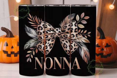 Nonna Leopard Tumbler Wrap PNG Sublimation PixelChick 