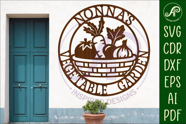 Nonna's Vegetable Garden Sign SVG, Laser Cut Vegetable SVG APInspireddesigns 
