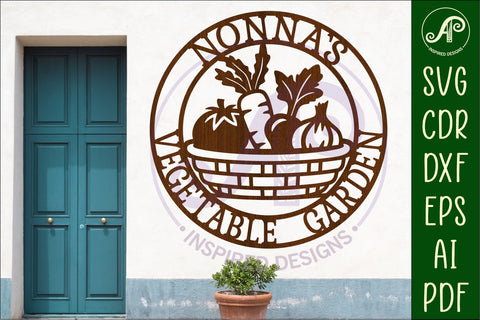 Nonna's Vegetable Garden Sign SVG, Laser Cut Vegetable SVG APInspireddesigns 