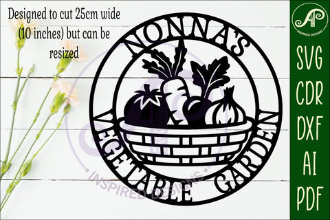 Nonna's Vegetable Garden Sign SVG, Laser Cut Vegetable SVG APInspireddesigns 