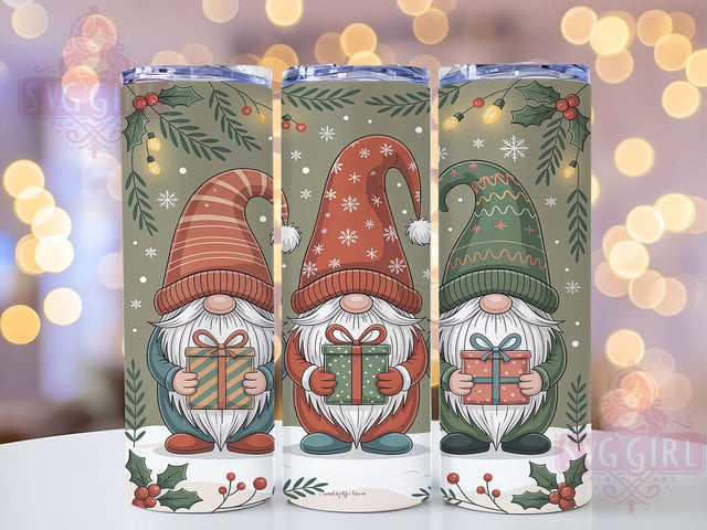 Nordic Christmas Gnome Tumbler, Nordic Gnome Pattern, Holiday Gnomes with Gifts, 20Oz Sublimation Wrap, Cozy Winter Gnome Art, Scandinavian Christmas Texture, Tumbler Sublimation Sublimation SvggirlplusArt 