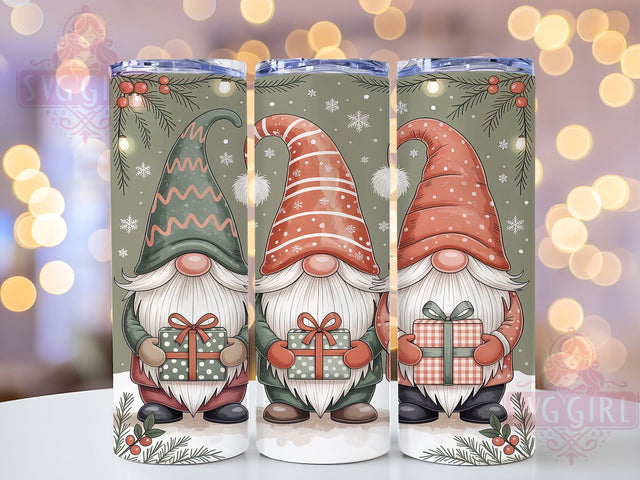 Nordic Christmas Gnome Tumbler, Nordic Gnome Pattern, Holiday Gnomes with Gifts, 20Oz Sublimation Wrap, Cozy Winter Gnome Art, Scandinavian Christmas Texture, Tumbler Sublimation Sublimation SvggirlplusArt 