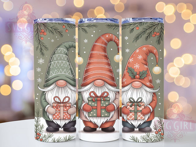 Nordic Christmas Gnome Tumbler, Nordic Gnome Pattern, Holiday Gnomes with Gifts, 20Oz Sublimation Wrap, Cozy Winter Gnome Art, Scandinavian Christmas Texture, Tumbler Sublimation Sublimation SvggirlplusArt 