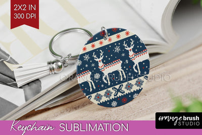 Nordic Christmas Keychain PNG - Winter Keychain Sublimation Sublimation OrangeBrushStudio 