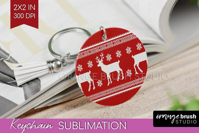 Nordic Christmas Keychain PNG - Winter Keychain Sublimation Sublimation OrangeBrushStudio 