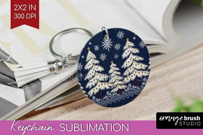Nordic Christmas Keychain PNG - Winter Keychain Sublimation Sublimation OrangeBrushStudio 