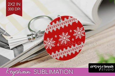 Nordic Christmas Keychain PNG - Winter Keychain Sublimation Sublimation OrangeBrushStudio 