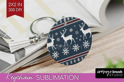 Nordic Christmas Keychain PNG - Winter Keychain Sublimation Sublimation OrangeBrushStudio 