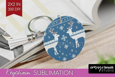 Nordic Christmas Keychain PNG - Winter Keychain Sublimation Sublimation OrangeBrushStudio 