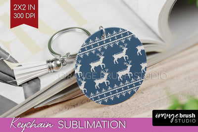 Nordic Christmas Keychain PNG - Winter Keychain Sublimation Sublimation OrangeBrushStudio 