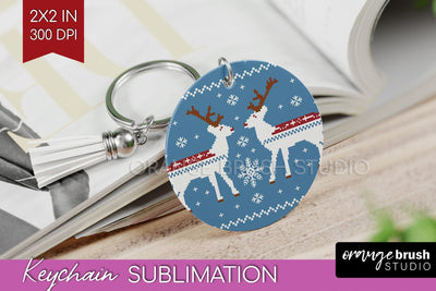 Nordic Christmas Keychain PNG - Winter Keychain Sublimation Sublimation OrangeBrushStudio 