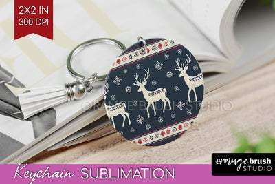 Nordic Christmas Keychain PNG - Winter Keychain Sublimation Sublimation OrangeBrushStudio 